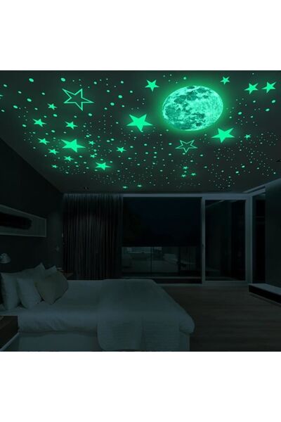 Noonedibs 435 Puncte Lune et Etoiles phosphorescentes Stickers Muraux fluores...