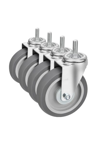 Generic 100mm Swivel Caster Wheel with M12x30mm Threaded Stem, 80kg Load Capa...