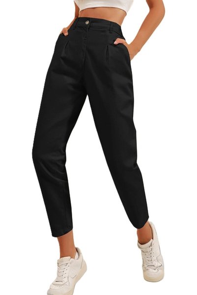 StreetWear Outlet Pantaloni de damă, scurtați, croială mom-fit, cu buzunare o...