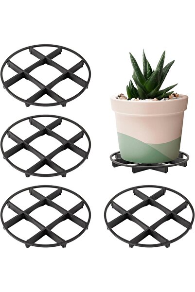 Generic 4 Pcs 4.53-Inch Black Plant Pot Feet – Heavy Duty Plastic Risers | In...