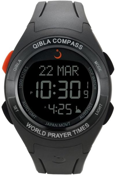 Generic ساعة الوجه الرقمية للرجال من ألفا جير Qibla Resin WQ-18