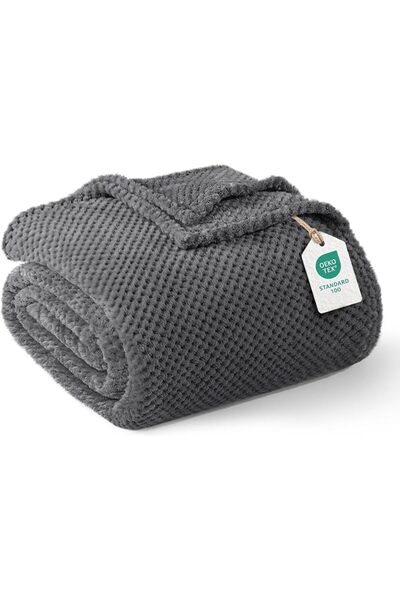 Exclusivo Mezcla Soft Waffle Fleece Bed Blanket Queen Size, Pink