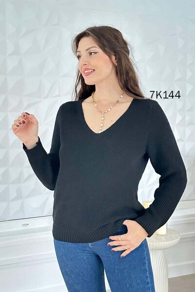 İnce Topuk V-Neck Knitwear Blouse 7K144