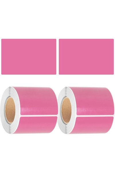 Generic 600Pcs 2 Rolls 2" x 3" (W×H) Vertical Rectangle Rose Red Thermal Labe...