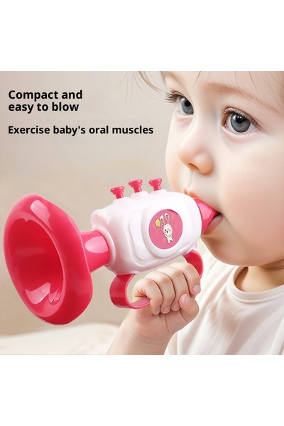 Choice red Early Educational Musical Horn Toy For Baby Kids Blowing Whistle I...