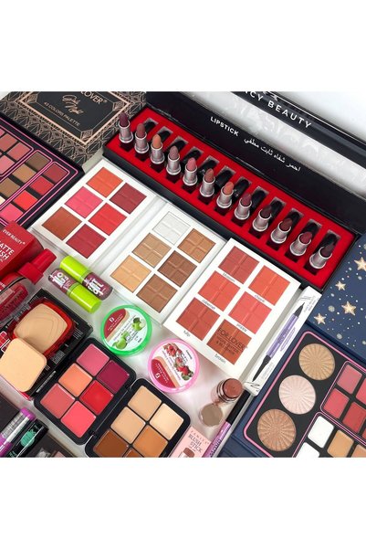 FANCY BEAUTY Luxury Beauty Package - Long-Lasting Eyeshadows + Eyeshadow Palettes & Highlighter & Makeup Fixer