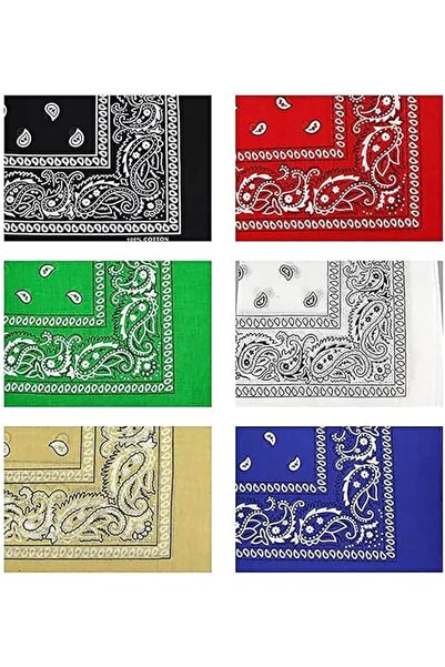 Generic 6Pcs 55cm Bandanas for Men Women, Multi-Purpose Square Scarfs, Cotton...