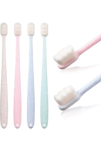 TERRIFI 4 Pack Ultra Soft Micro Nano Toothbrushes, Manual Brush with 20,000 F...