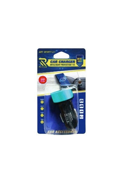 OEM Φορτιστής αυτοκινήτου Dual USB 15W / 3.1A με LED φωτισμό - W16930-1, σε μ...