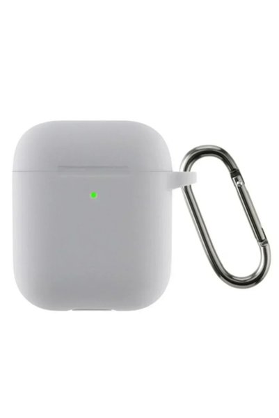 Apple Θήκη σιλικόνης Airpods 1+2 Gen ανοιχτό σε γκρι χρώμα