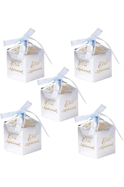 BrainGiggles Eid Mubarak Gift Boxes – Pack of 5 Ramadan Favor Boxes in Black ...