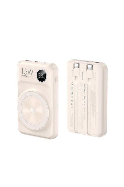 Remax RPP-527 Power Bank 10000mAh με ασύρματη μαγνητική φόρτιση 15W, 2 ενσωμα...