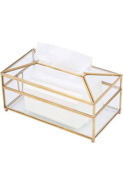 Generic Rectangular Clear Glass Tissue Box Decorative Glass Tissue Storage Bo...