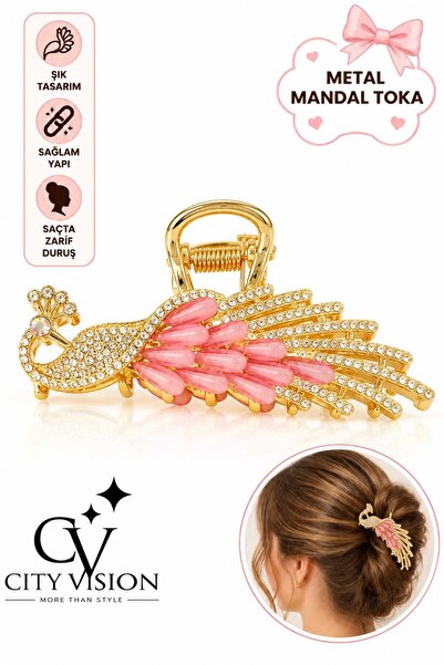 cityvision Peacock Model Pink Color Metal Hairpin - Large Size - Stylish and ...