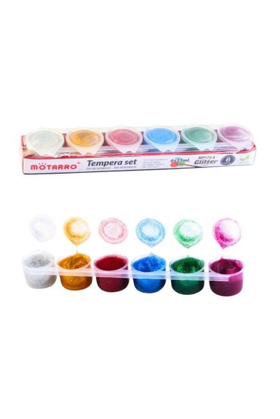 OEM Τέμπερα 15ml σετ 6 χρωμάτων Glitter - MP172-4