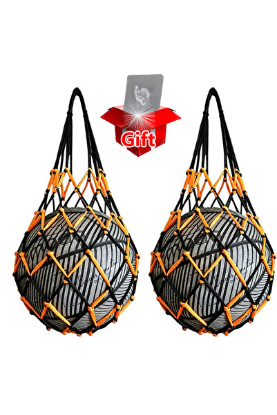 Choice 2Pcs Black - Gift 4/1Pc+Gift Basketball/Football Net Bag Thick Woven N...