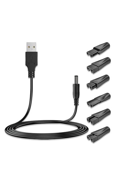 Generic شاحن ماكينة حلاقة وشاحن أداة تشذيب الشعر بديل لـ Philips HQ87 USB، مت...
