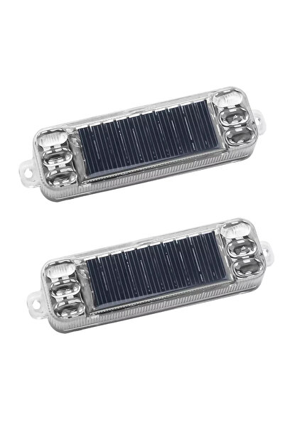 Choice 2pcs Solar Flashing Warning Light LED Warning Safety Flashing By Strob...