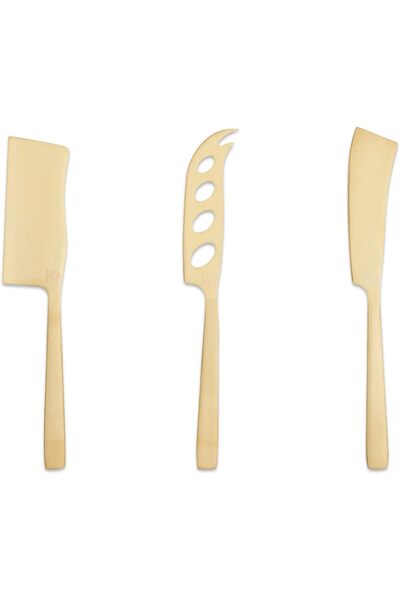 Generic مجموعة سكاكين جبن أرتيسا من 3 قطع، مصنوعة من النحاس