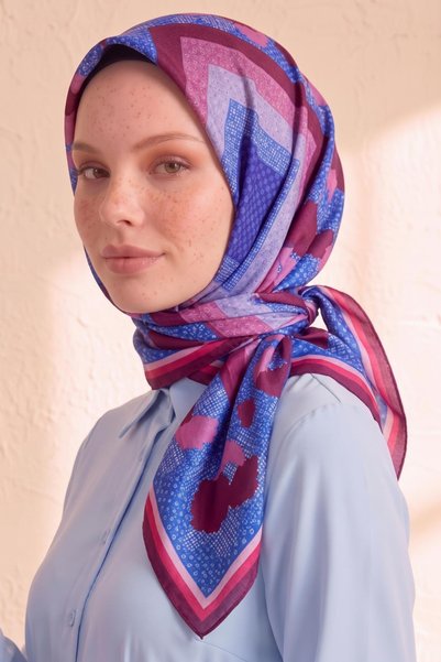 AFVENTE وشاح ناعم بنمط هندسي عتيق من الثمانينيات من القرن العشرين
