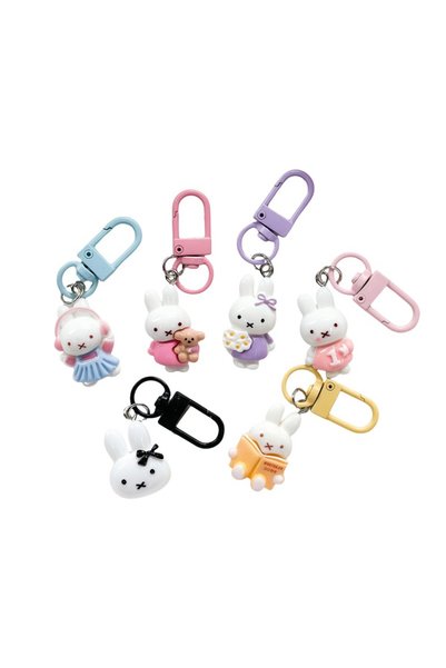 Choice A-6PCS 6Pcs/Set Cute Miffy Rabbit Keychains Kawaii Cartoon Peripherals...