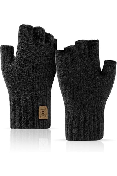 Generic Fingerless Gloves Half Finger Gloves Winter Warm Knitted Gloves Worki...