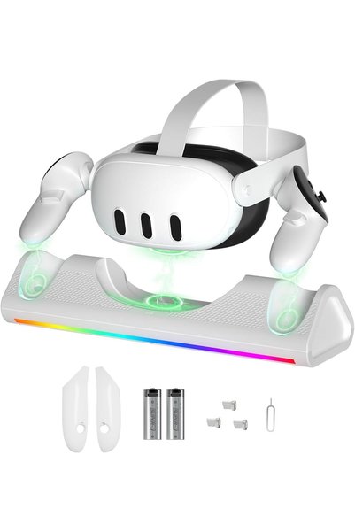 Generic قاعدة شحن لـ Meta/Oculus Quest 3، محطة شحن سريعة لسماعات الرأس ووحدات...