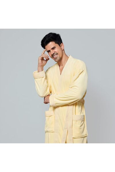 Generic Modern Coral Fleece Bathrobe Without Hood, Multiple Colors and Sizes