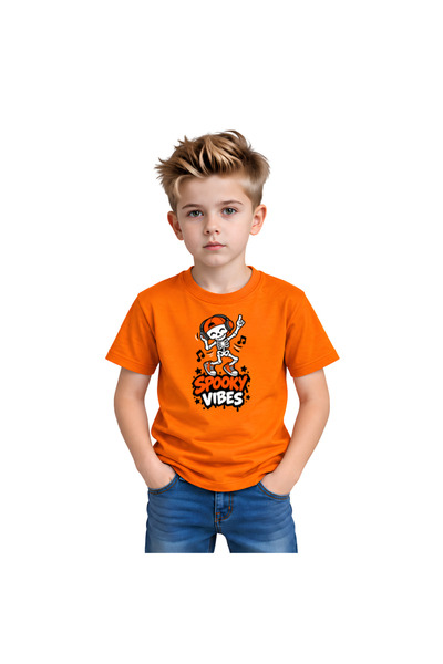 PRINTSHOP4ME Boys Halloween Skeleton T-Shirt | Round Neck Short Sleeve | Cott...