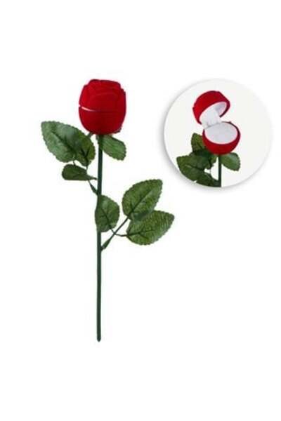 UNIC Trandafir artificial cu cutie pentru inel 25cm