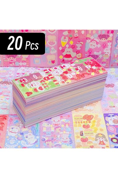 Choice 20 pcs 200p Kawaii Stickers for Kids Cute Stationary Aesthetic Diary D...