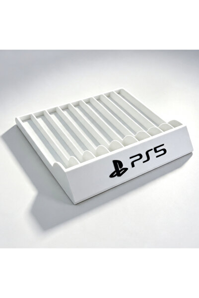 BANDAI WHITE 3D Printing PS5 Game Disc Storage Rack, Holds Up To 10 Discs, Co...