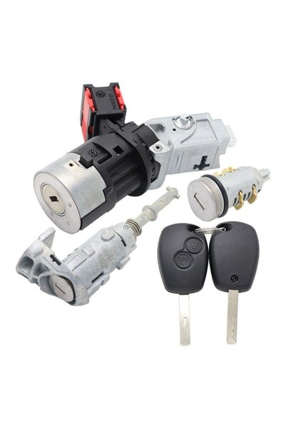 TOPAUTOCHEI Set Cilindri de blocare și Contact de pornire Topautochei ®   compatibil cu Renault Kangoo, Clio III, Master, Opel Movano, cod OE 806012544R, 2 chei