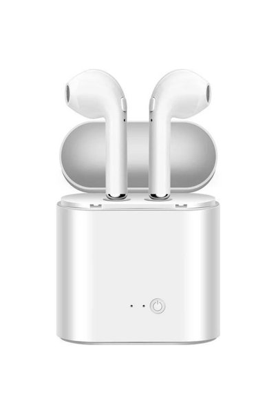 OEM i7 Mini Earbud Bluetooth Handsfree ακουστικά με θήκη φόρτισης σε λευκά χρώμα