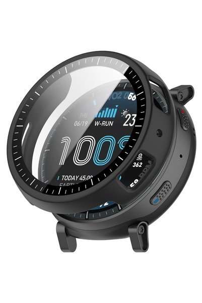 XGSM Carcasă 2 în 1 + Sticlă securizată pentru Amazfit Active Max, Negru