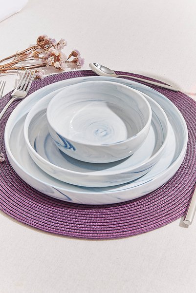 Paşabahçe Marble Porselen Salata Kase Mavi