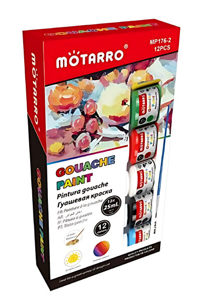 OEM Σετ τέμπερες Gouache 12 χρωμάτων 25ml Motarro MP176-2