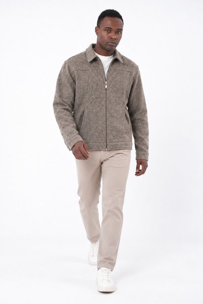 BAYEFENDİ Men's Zippered Pocket Cashmere Jacket