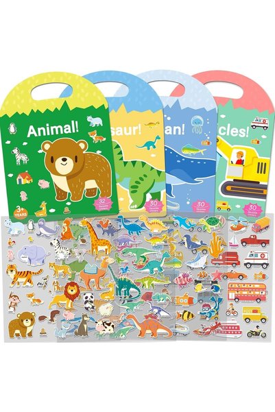 Generic 4 Pack Sticker Books for Toddlers, 122 Pcs Puffy 3D Stickers, Travel ...
