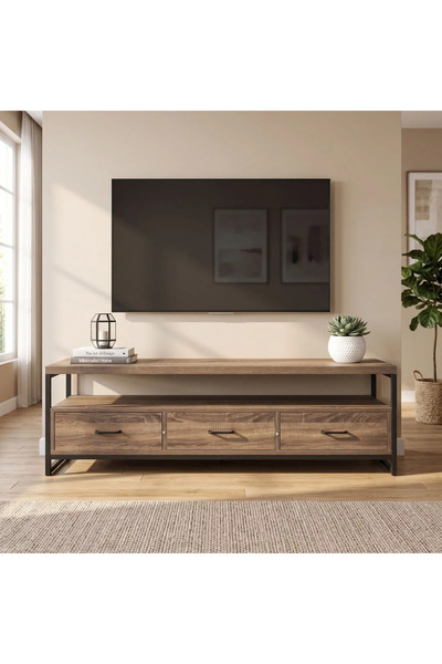 Generic Luxury Wooden Tv Cabinet with Luxury Design- Brown- 140X40X40 cm
