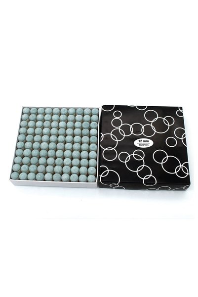 YALLA HomeGym 12 mm Slip-On Pool Cue Tips, 100 Pieces with Storage Box, Plast...