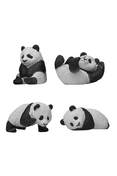 Generic Brand 4 bucăți figurine decorative panda, jucărie miniaturală panda, ...