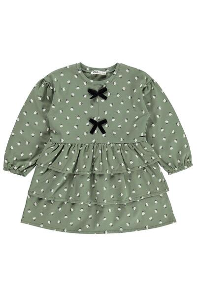 Civil Girls Prsluk i haljina sa cvetnim printom za uzrast 2-5 godina - kaki