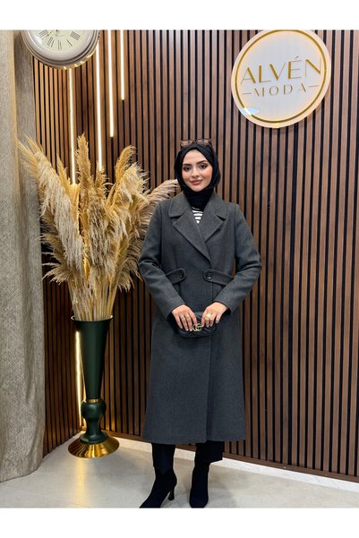 Fashionbox Nelya Premium Lined Classic Coat |   Anthracite