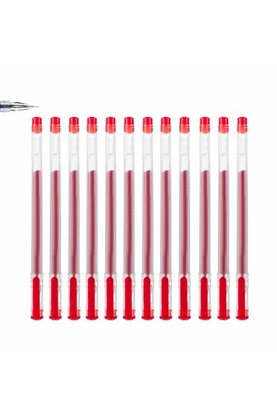 Choice 12 Pcs Red Set 12pcs Diamond tip Gel Pen Fine 0.38mm Large-capacity Bl...