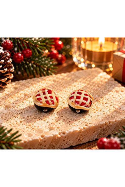 ADAMODART Handmade Murano Glass Apple Pie Beads (2 Pieces)