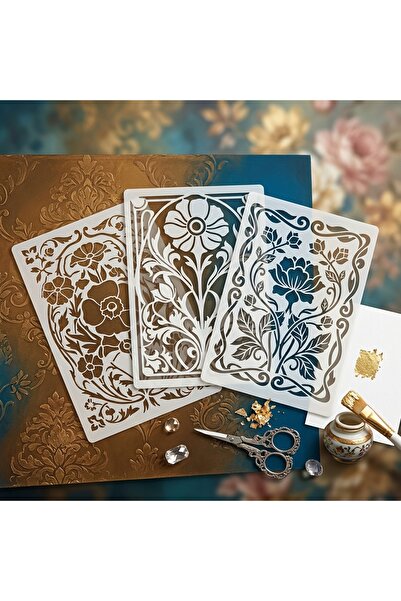 Choice 3 قطع قوالب زهور فيكتورية قابلة لإعادة الاستخدام مقاس 5.8×8.3 بوصة من ...