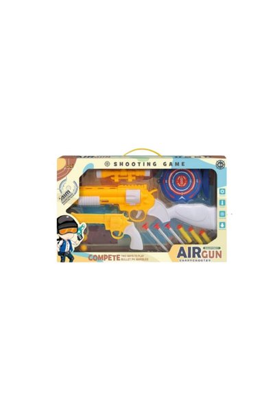 OEM Παιδικό όπλο στόχου μαλακές σφαίρες Soft Gun 666G σε κίτρινο χρώμα