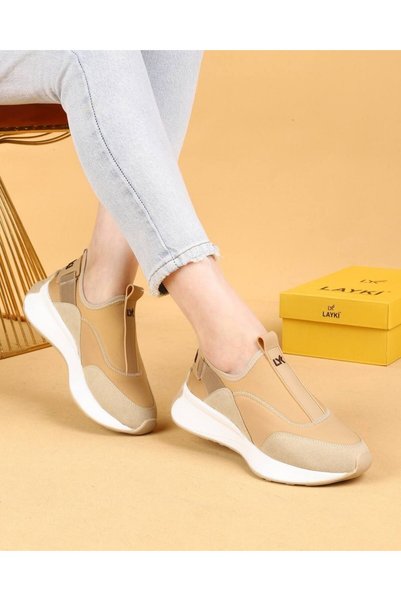layki Lavia Suede Beige Women's Daily Walking Shoes