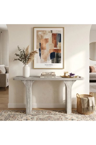 Generic Elegant and Luxurious Design Wooden Console Table-Gray-140X40X80 cm